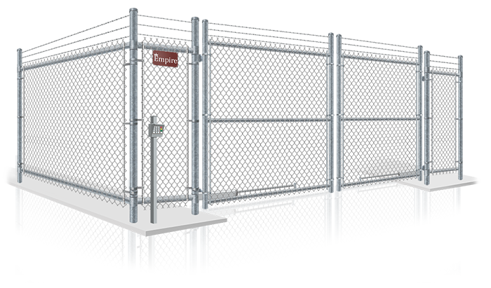 Commercial chain link security gate with barbed wire installation company in the Waverly, Nebraska area.
