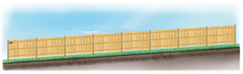 Racked fence on sloped ground in Waverly Nebraska